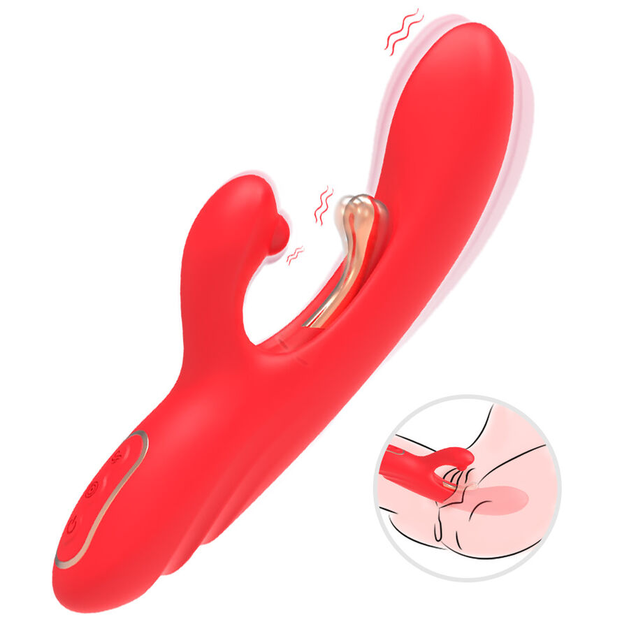 G-SPOT AND CLITORIS STIMULATOR VIBRATOR WITH OSCILLATING TONGUE RED - Image 5