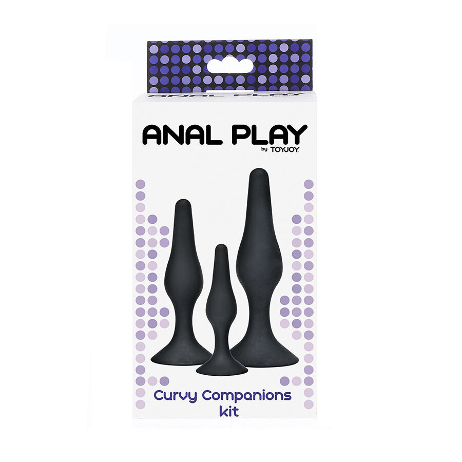 ANAL PLAY CURVY COMPANIONS ANAL PLUG 3 PIECES BLACK - Image 3