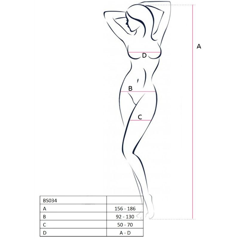 WOMAN BS034 WHITE BODYSTOCKING ONE SIZE - Image 2
