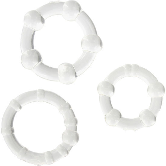 SET OF THREE TRANSPARENT PENIS RINGS