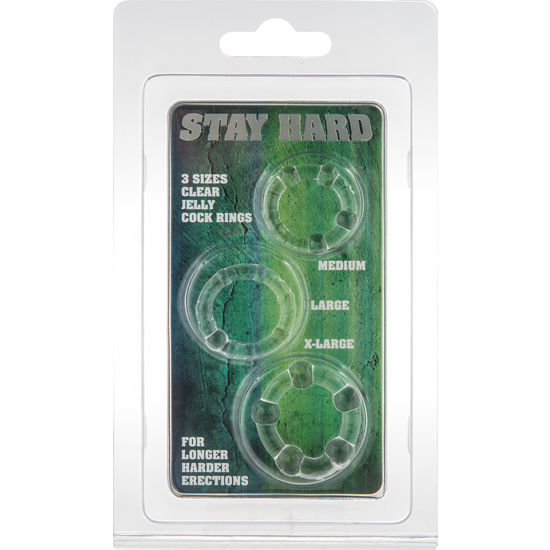 SET OF THREE TRANSPARENT PENIS RINGS - Image 2