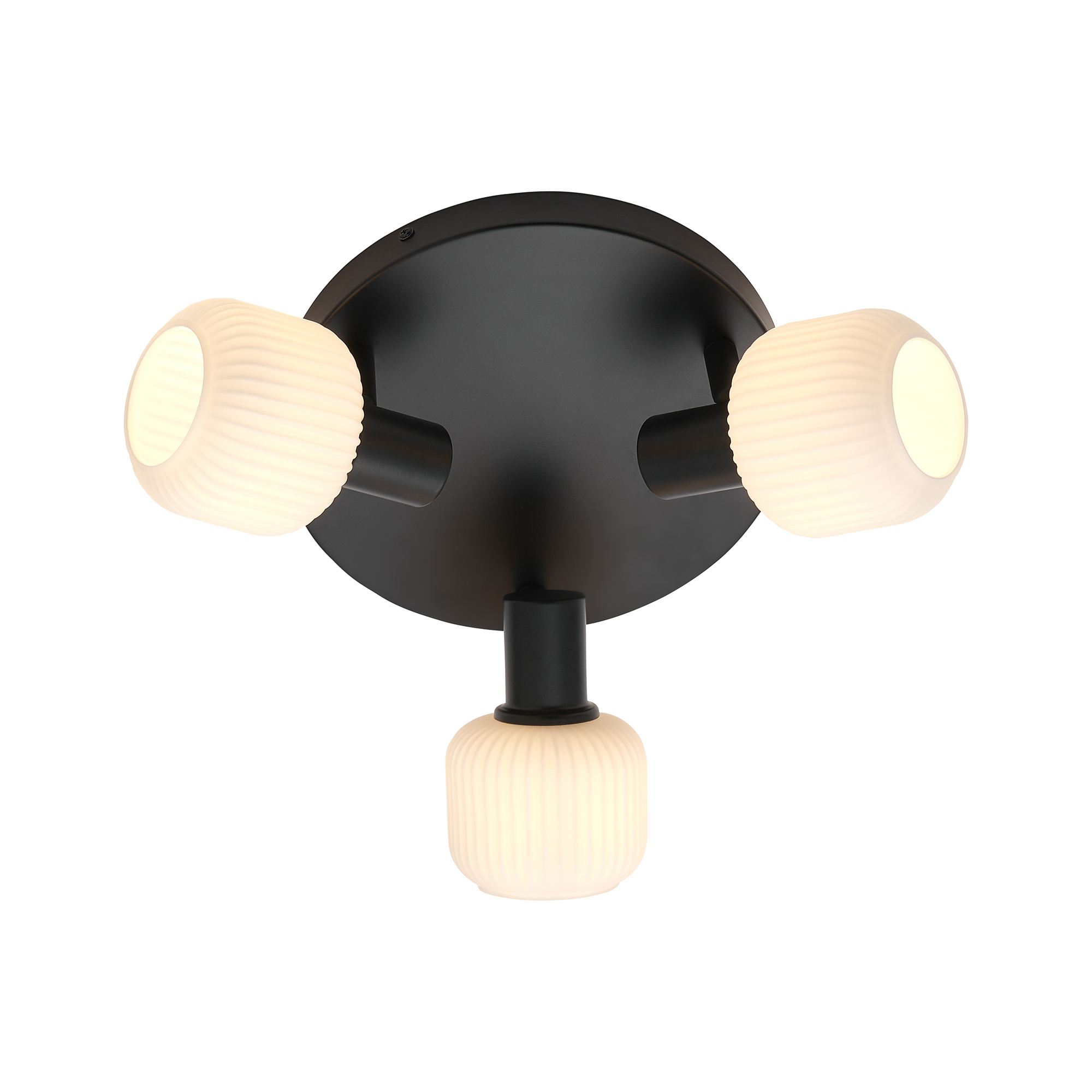 Nordlux Milford Mini 3-piece ceiling lamp, black/opal - Image 3