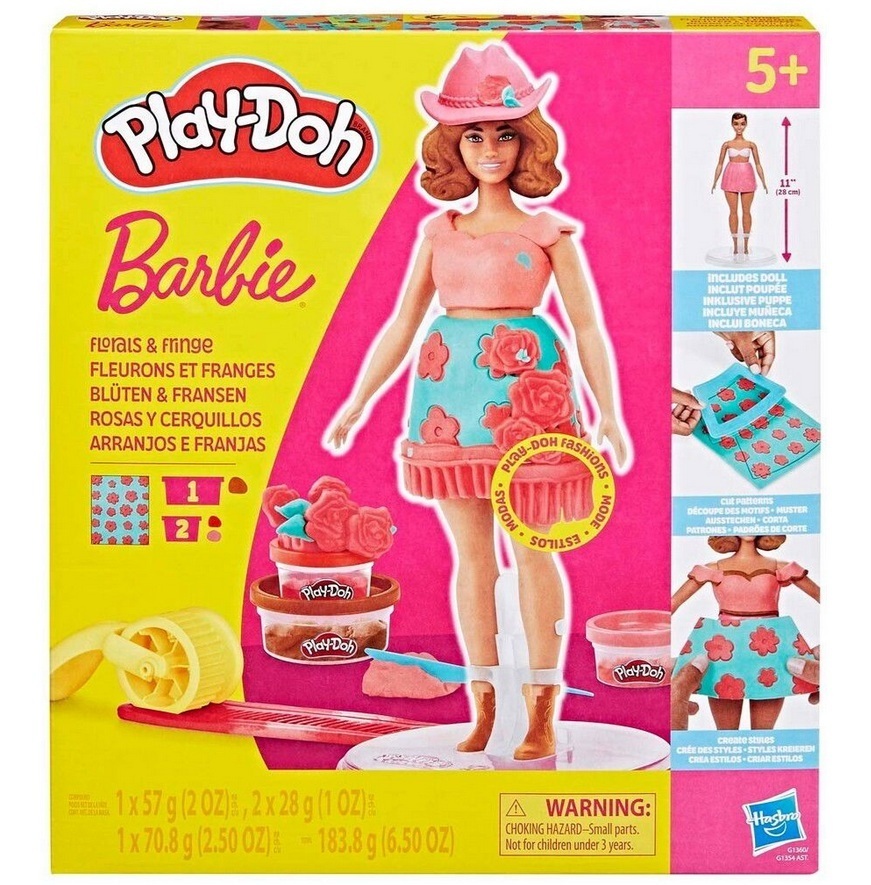 PLAY-DOH Barbie lillede ja tutidega modelleerimissavi komplekt