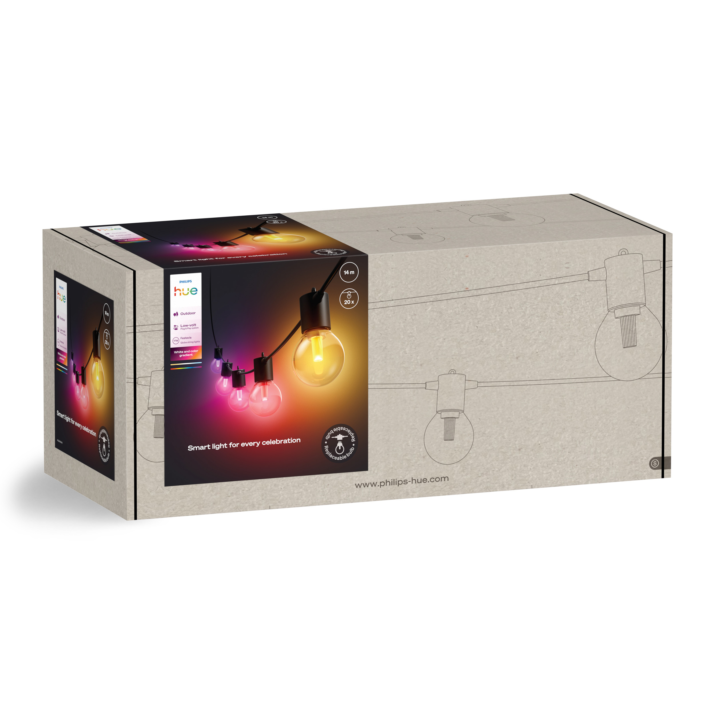 Philips Hue Festavia kerakujuliste valgustite seeria õues kasutamiseks, 14 m - Image 2