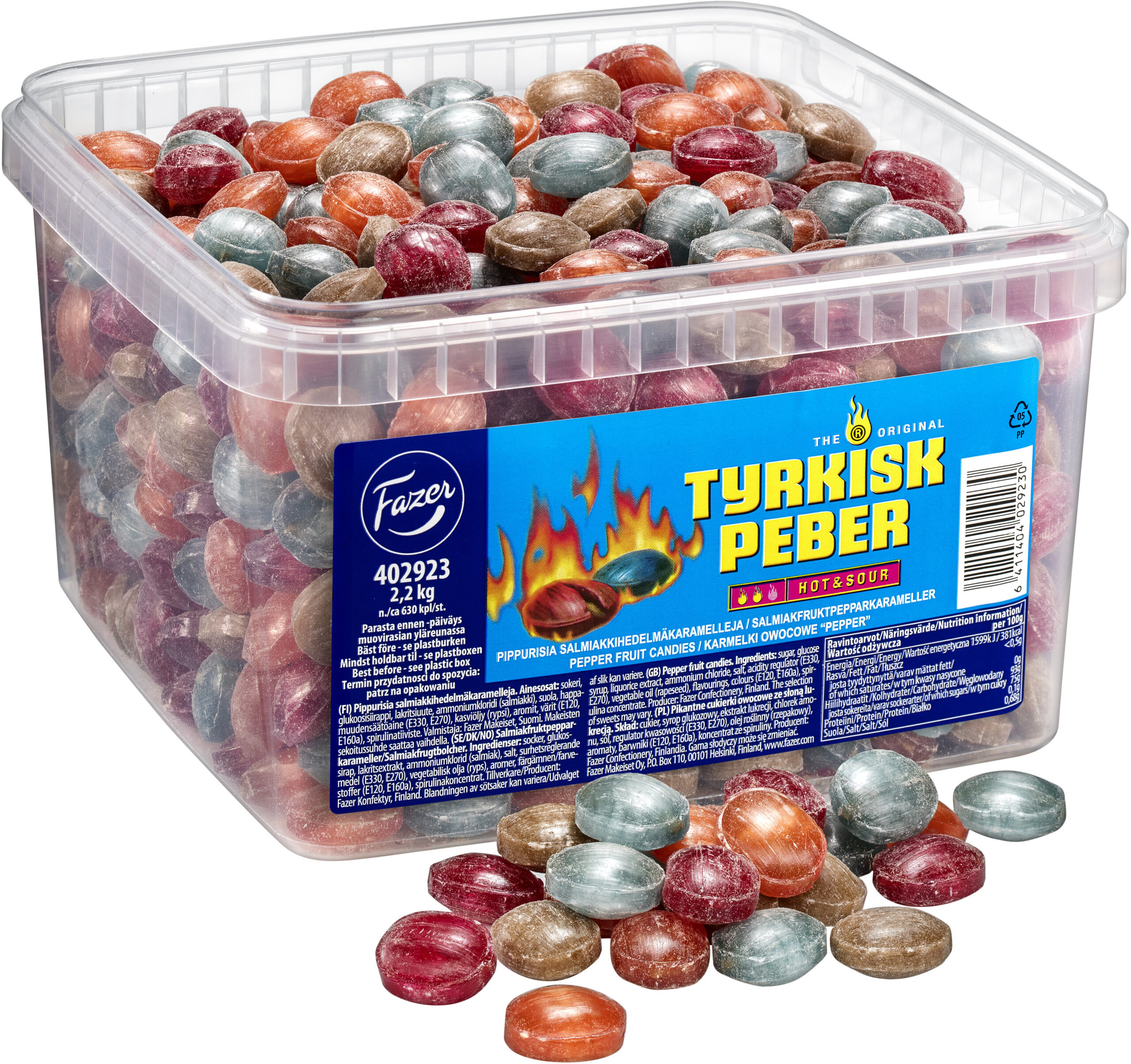 Fazer Tyrkisk Peber Hot & Sour lahtised kommid, 2,2 kg