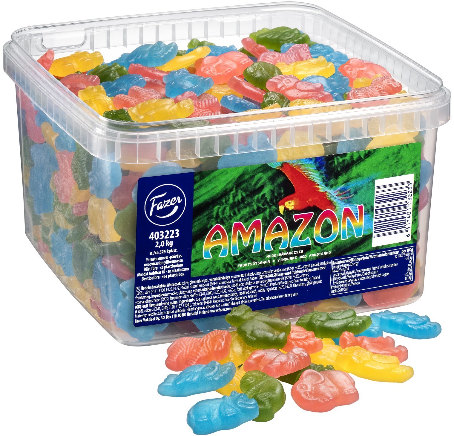 Fazer Amazon puuvilja lahtised kommid, 2,0 kg