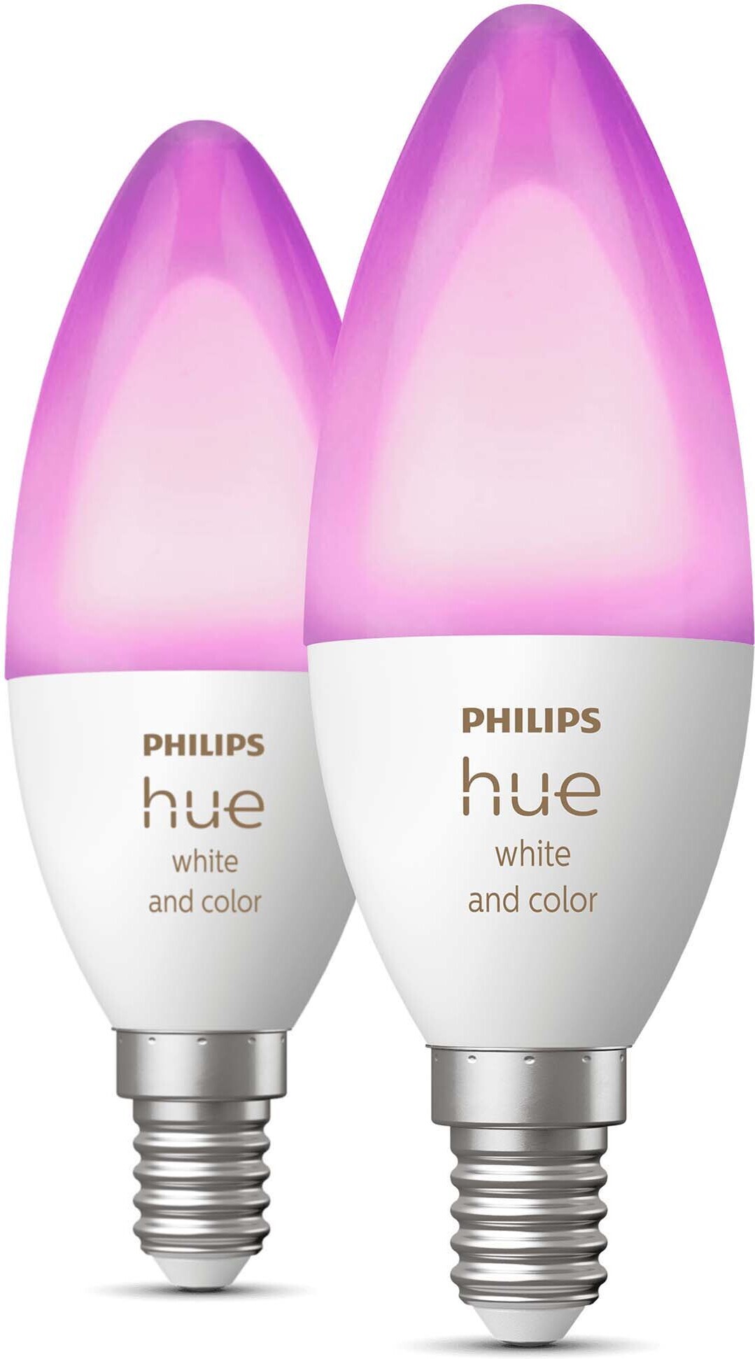 Philips Hue White and Color Ambiance nutikas pirn, E14, küünalpirn, 470 lm, 2 tk