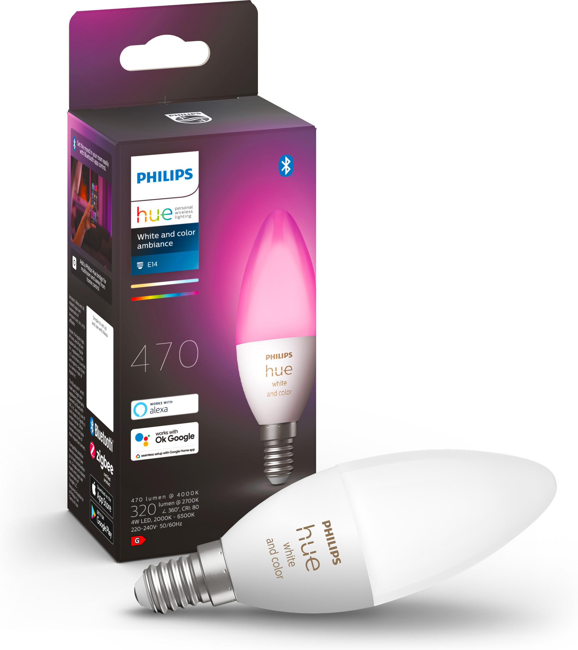 Philips Hue White and Color Ambiance LED nutipirn, E14, 470 lm - Image 4
