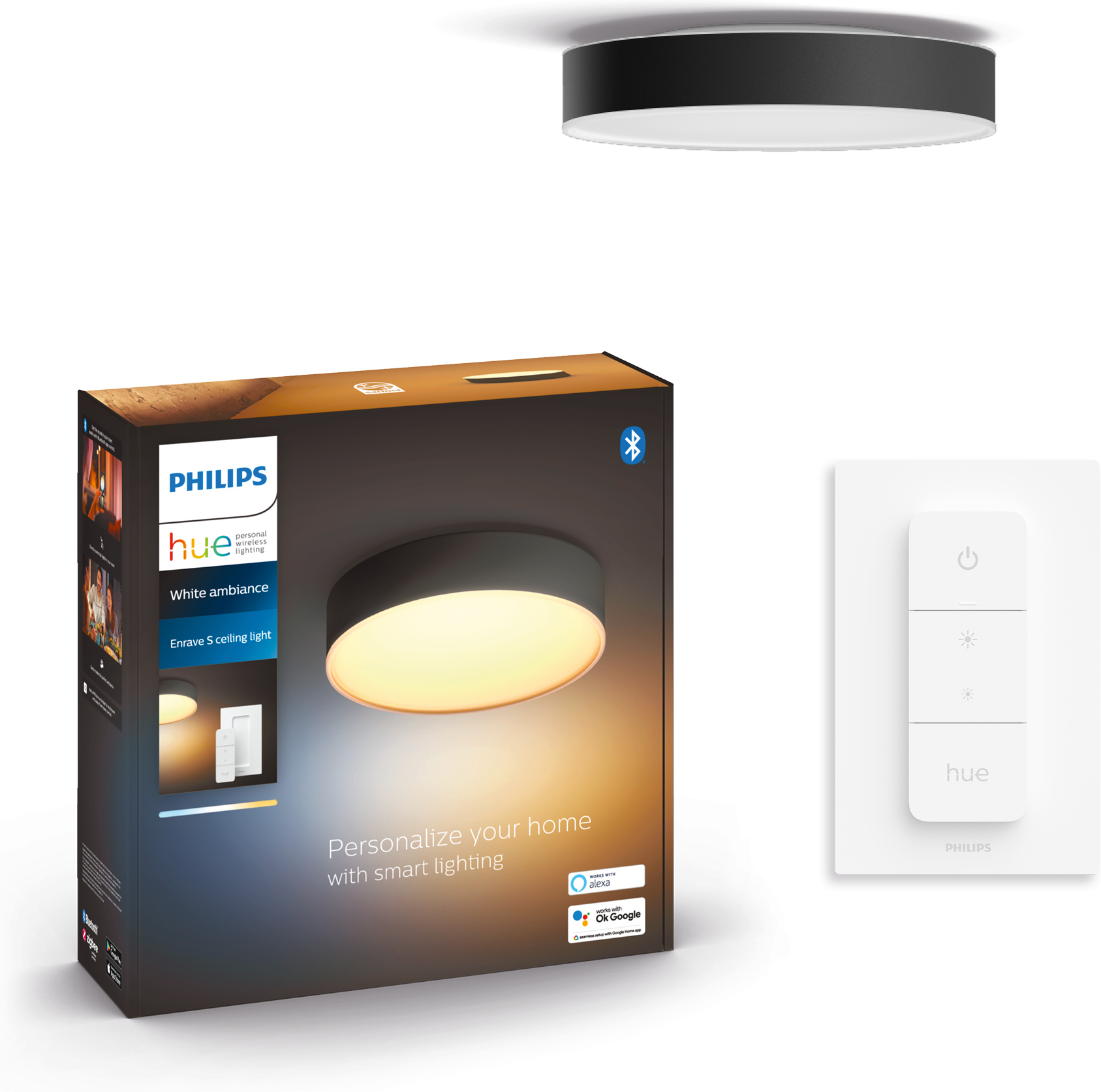 Philips Hue Enrave S valge meeleoluga nutikas laelamp, väike, must - Image 3