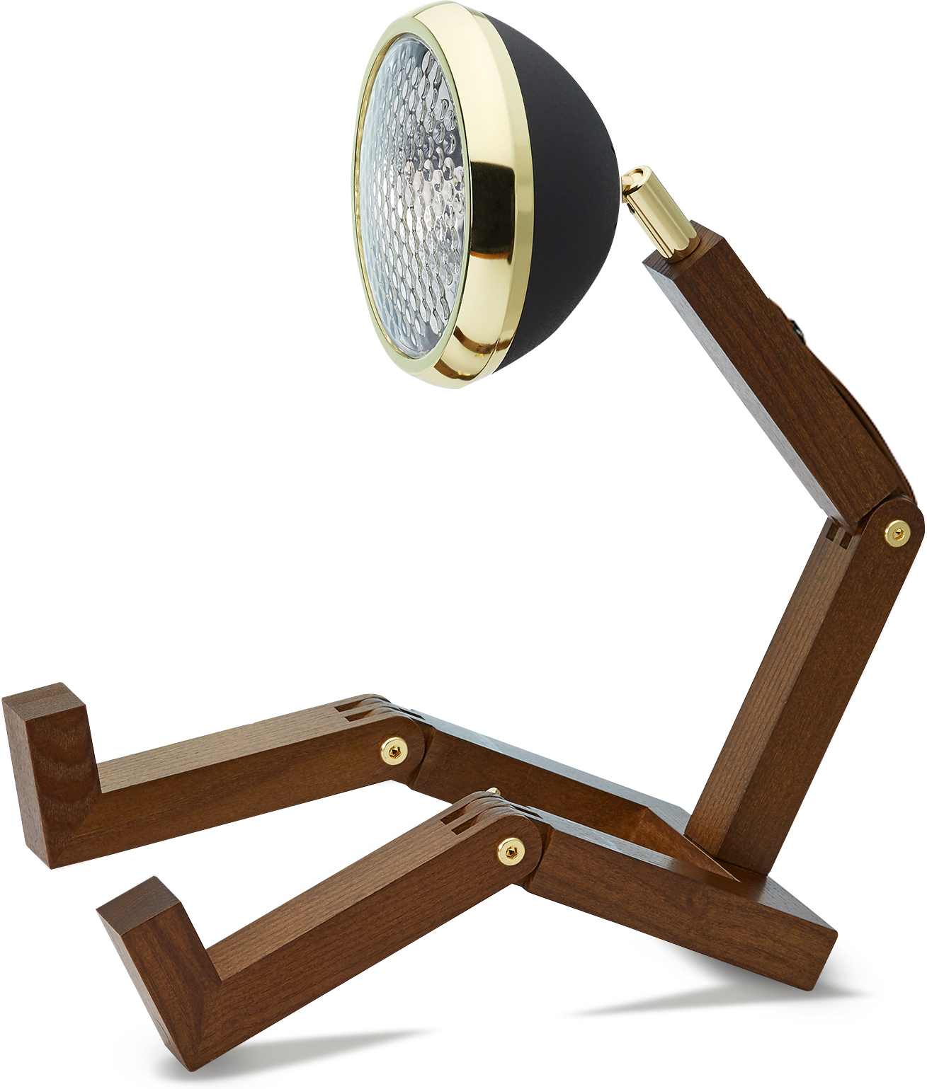 Mr. Wattsoni originaalne laualamp, tume tuhahall/messing/matt must