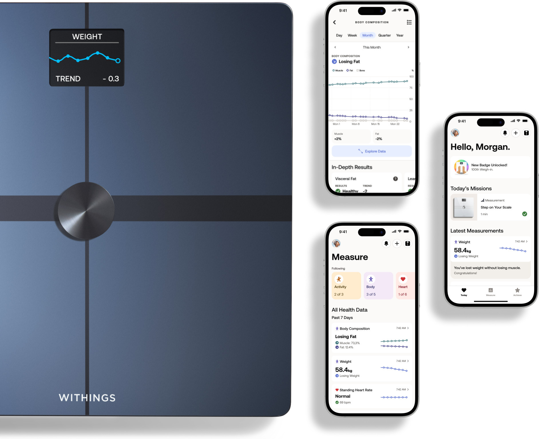Withings Body Smart Black kehakoostise kaal WiFi-ühendusega - Image 2