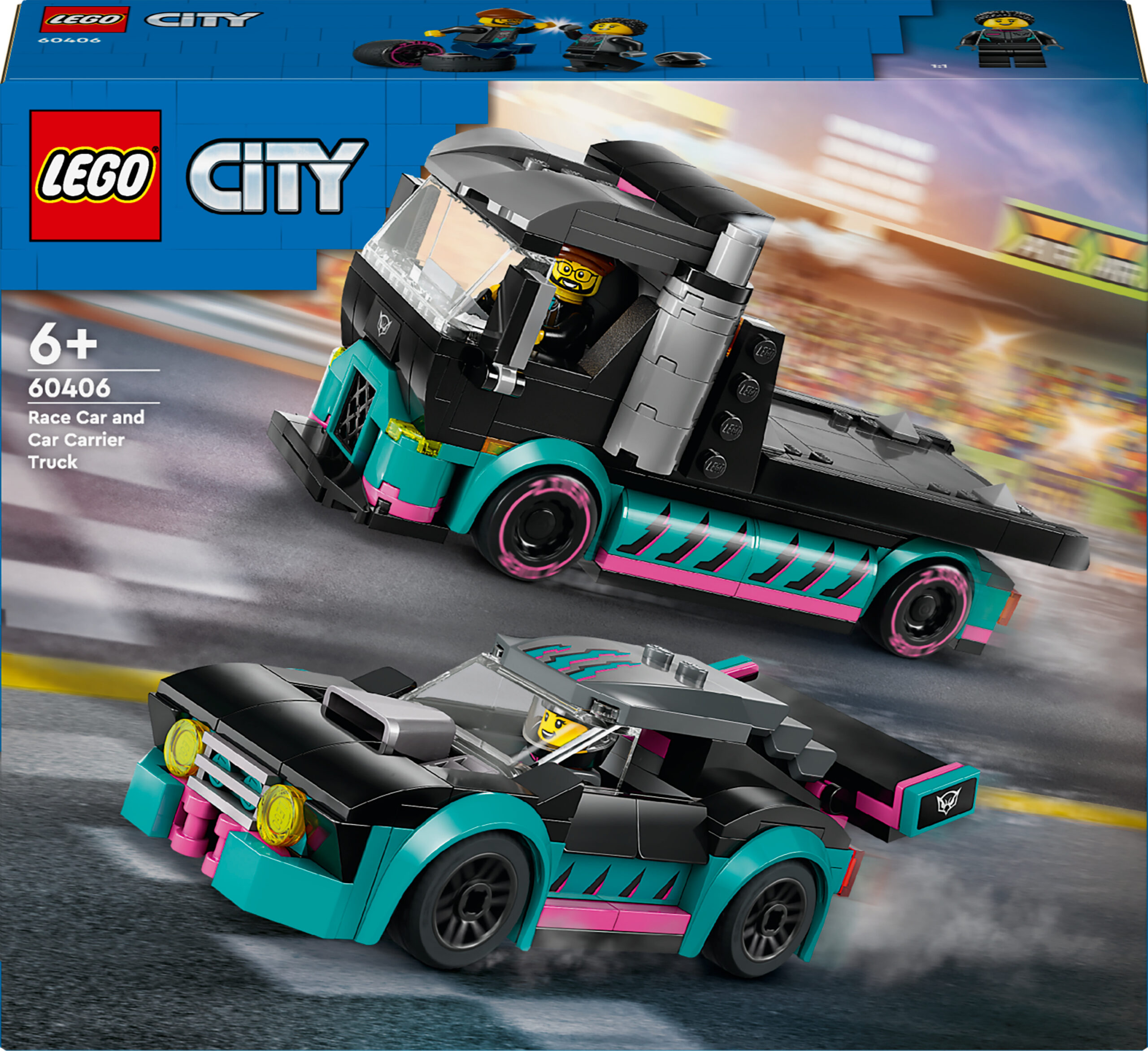 LEGO City suurepärased sõidukid 60406 - võidusõiduauto ja autoveok