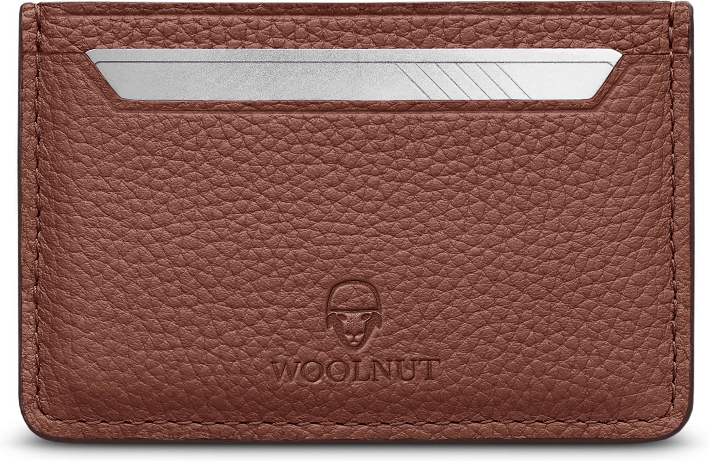 Villapähklivärvi nahast kaardihoidja, konjakivärvi