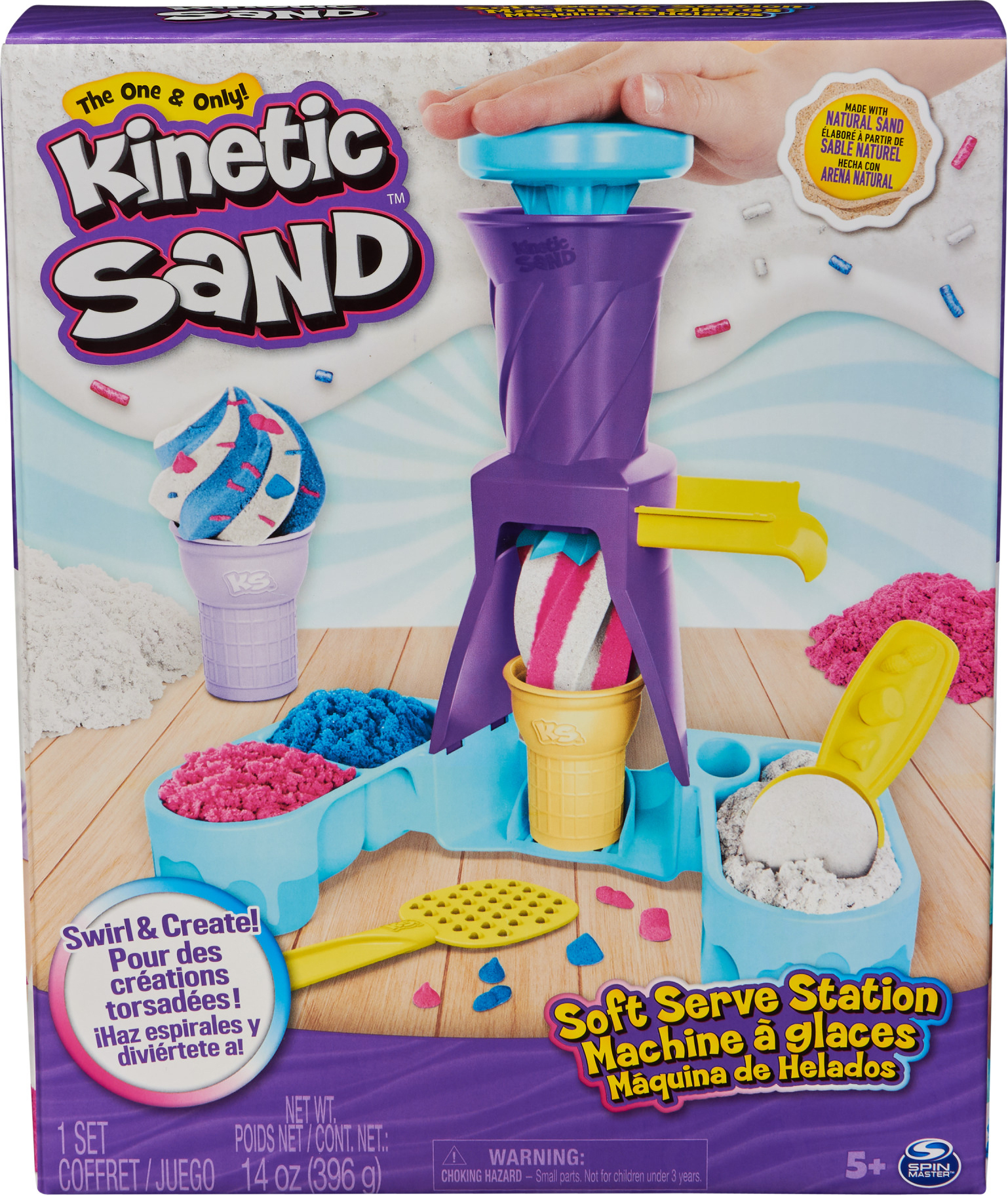 Kinetic Sand pehme serveerimisjaam - jäätisemängukomplekt