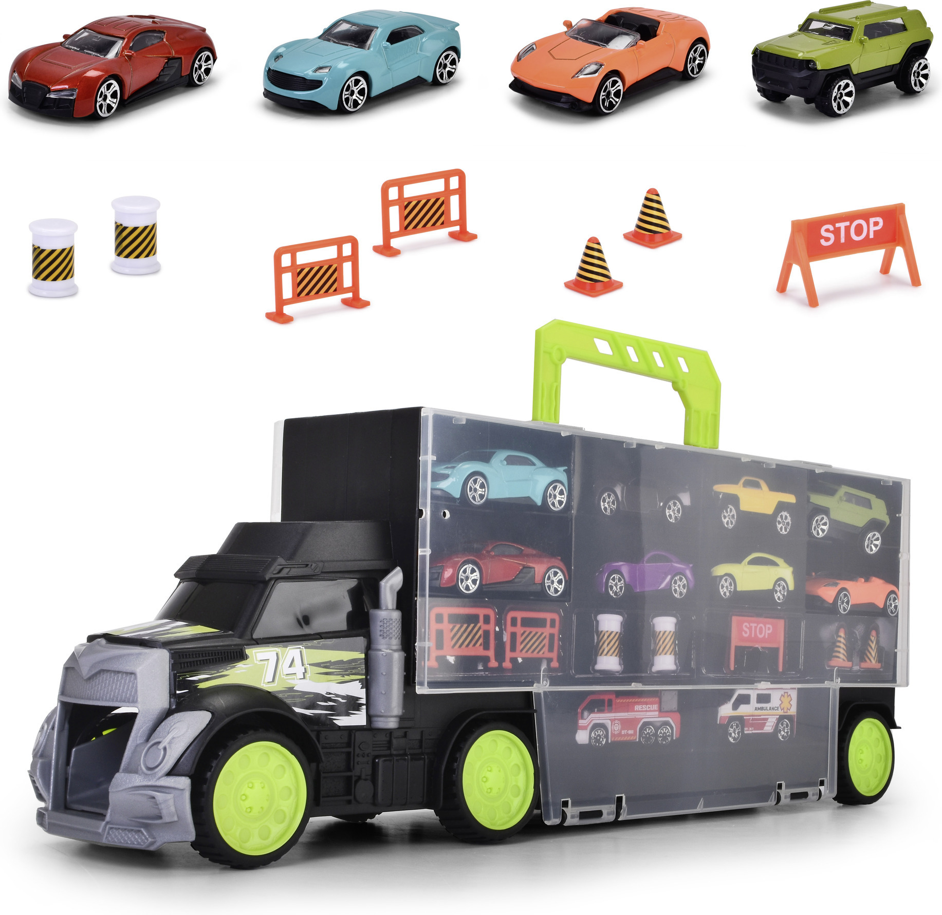 Dickie Toys autoveoauto ja 4 väikest autot - Image 2