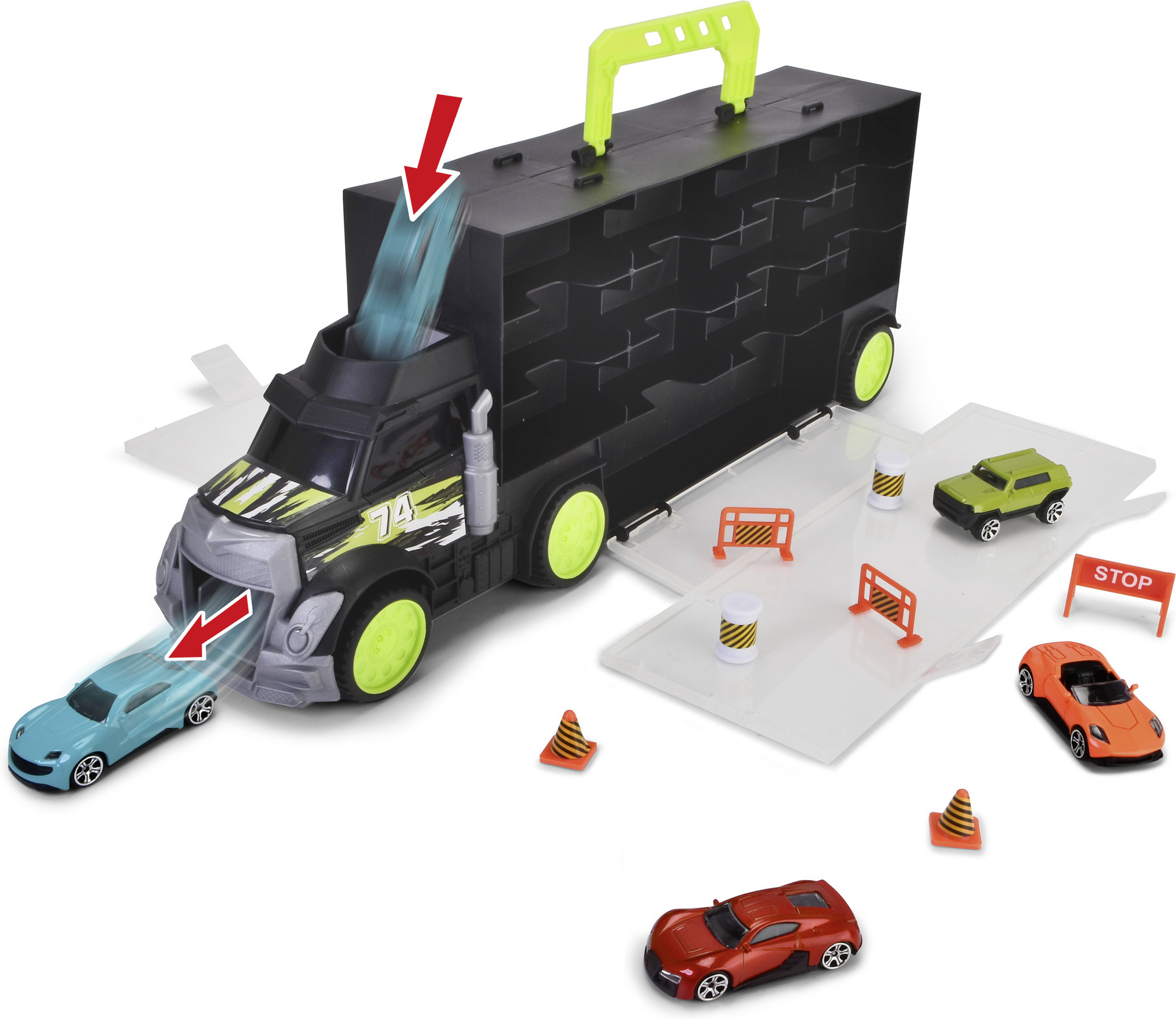 Dickie Toys autoveoauto ja 4 väikest autot - Image 3