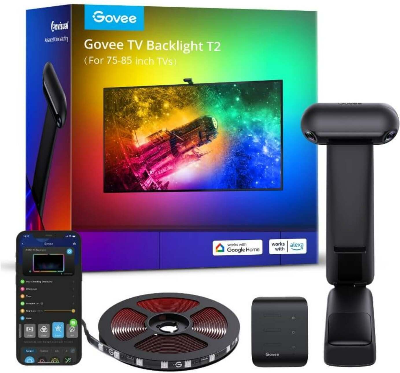 Govee Envisual TV taustvalgus T2 kahe kaameraga - LED-valgusriba 75–85-tolline televiisor - Image 2