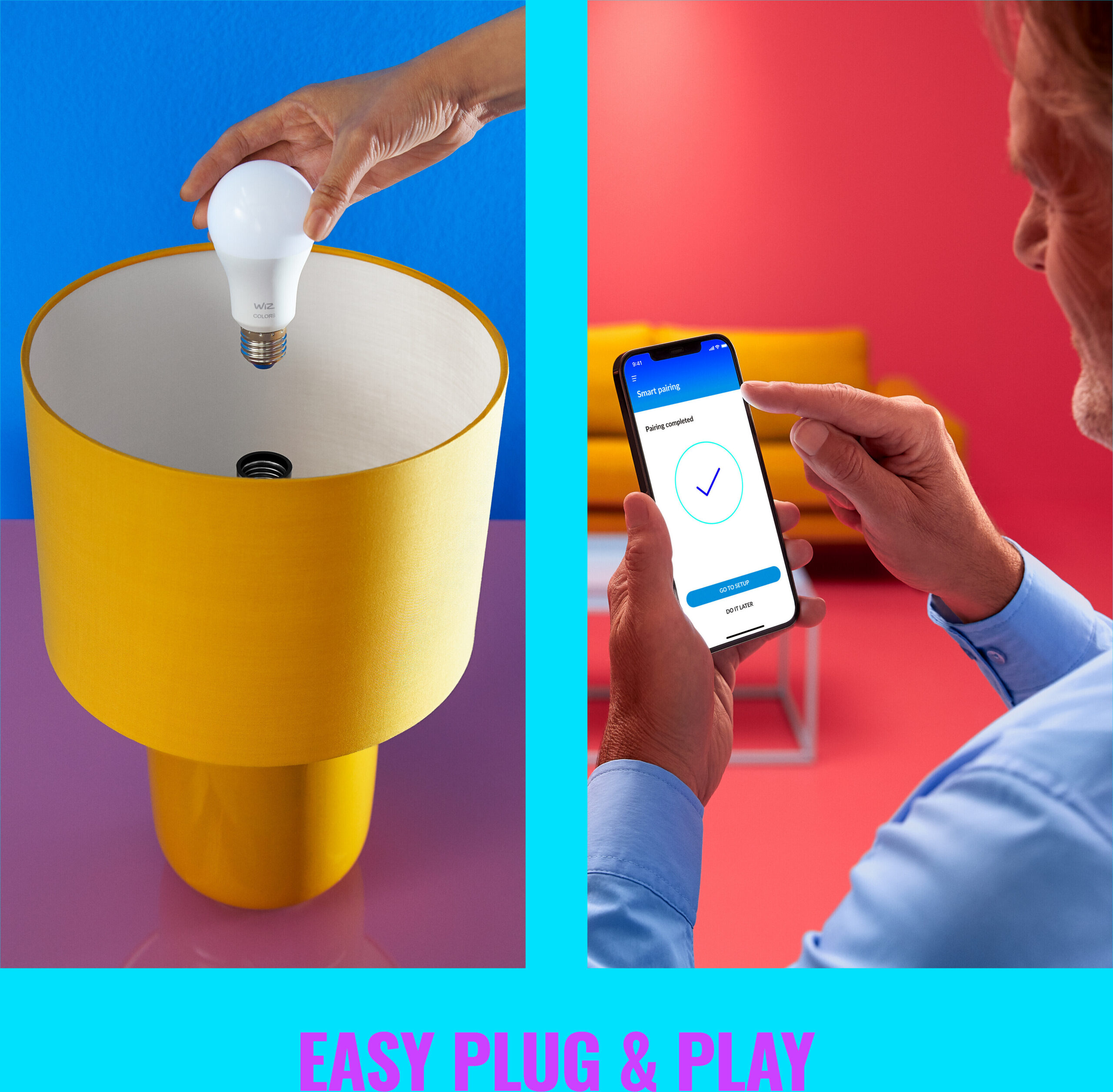 WiZ nutipirn, E27 - valged valgusvarjud, Wi-Fi, 2700-6500 K, 806 lm, 2 tk pakis - Image 4