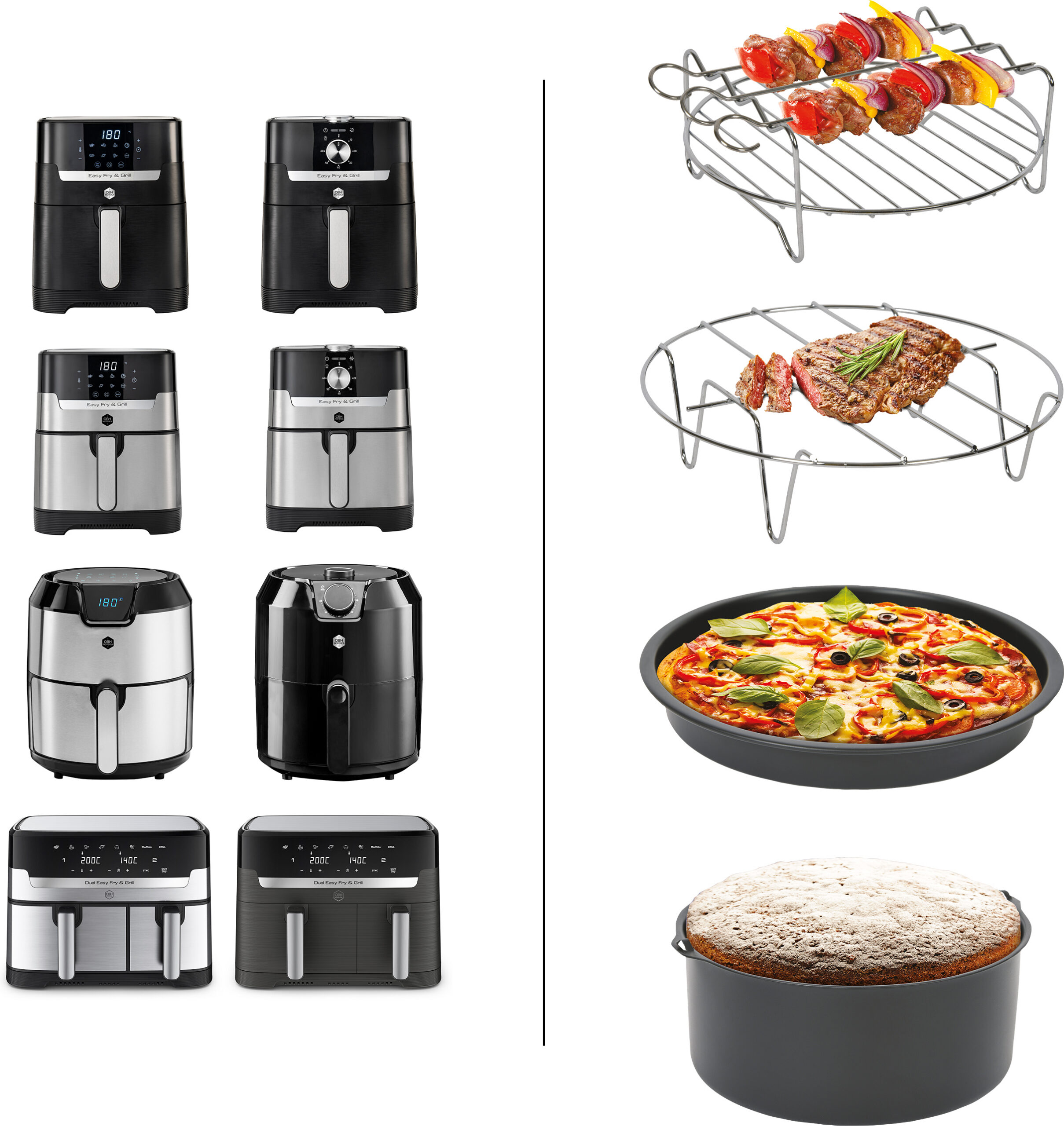 OBH Nordica Easy Fry Accessory Set for OBH Nordica XL Air Fryer Models - Image 4