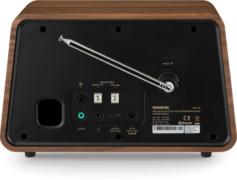 Sangean WR-101 lauaraadio, Bluetooth, vintage pähklipuu - Image 4