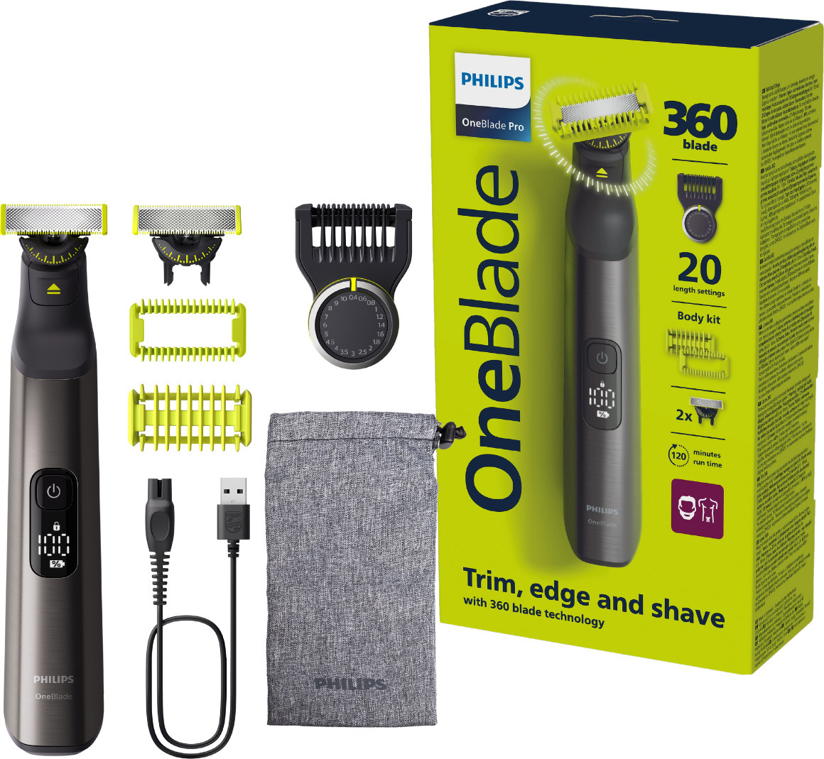 Philips OneBlade Pro 360 näo- ja kehakarvade trimmer QP6552/15 habeme- ja kehatrimmer - Image 2