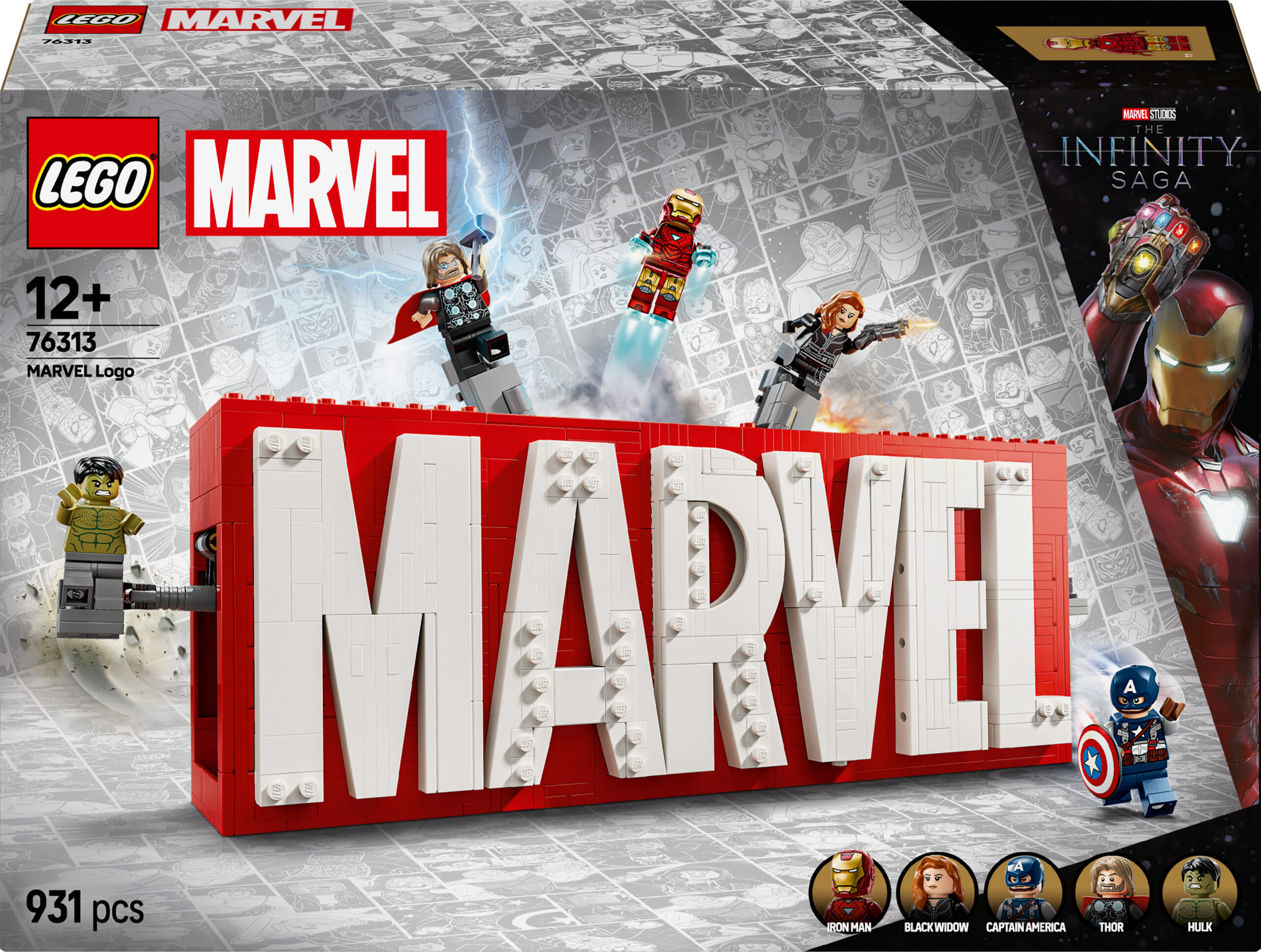 LEGO Super Heroes Marvel 76313 – MARVELi logo ja minifiguurid