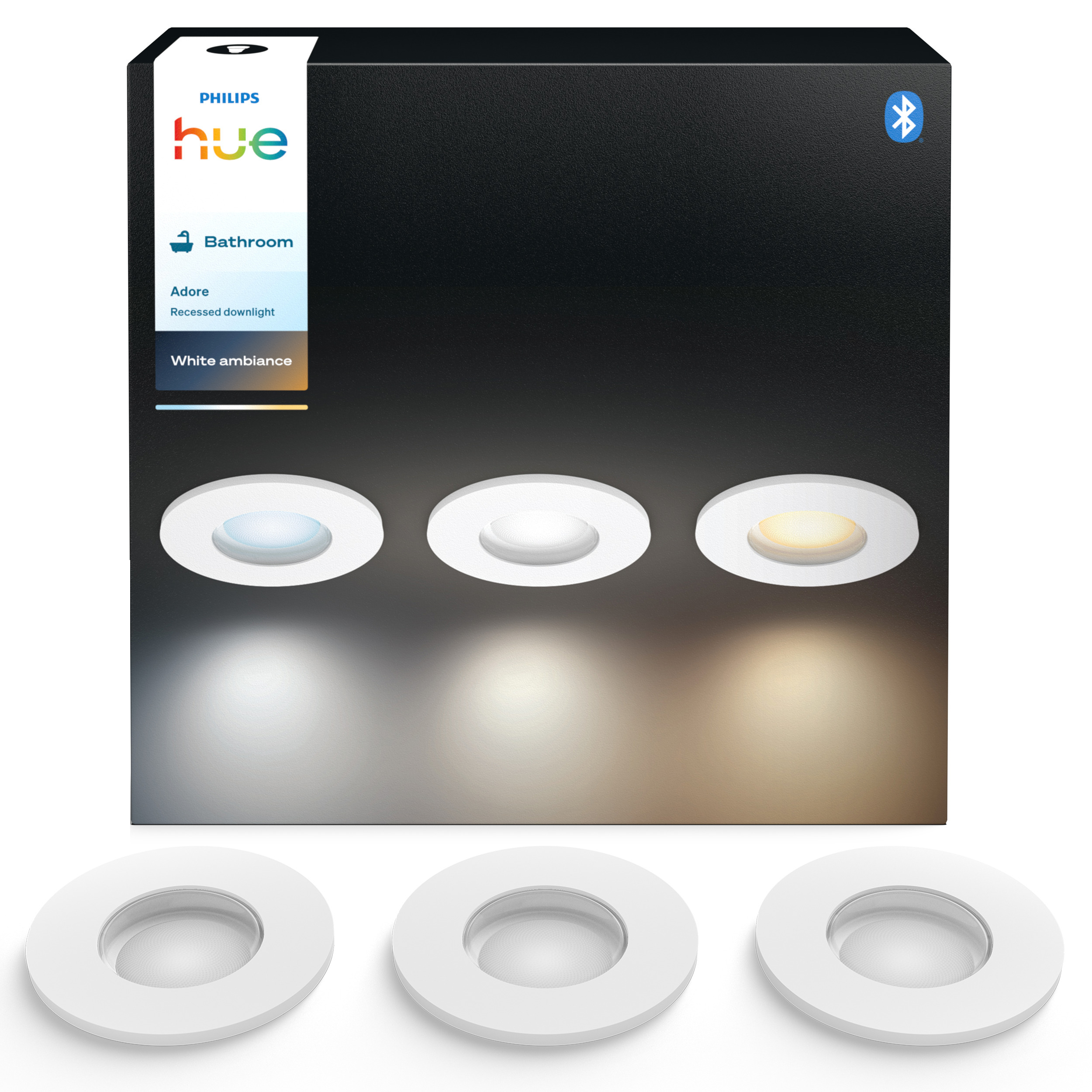 Philips Hue Adore süvistatav nutikas valgusti White ambiance, valge, 3 x GU10