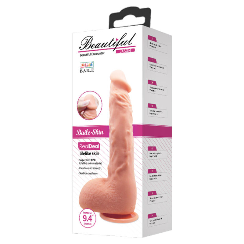 REALISTIC DILDO JASON NATURAL 24 CM - Image 4