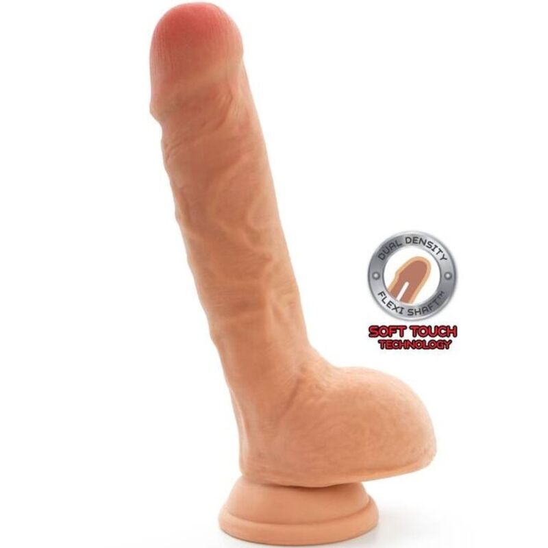 DUAL DENSITY DILDO 18 CM BALLS SKIN