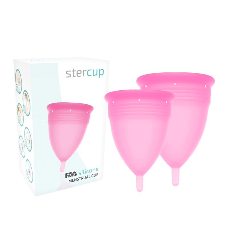 FDA SILICONE MENSTRUAL CUP PACK SIZE S + L PINK