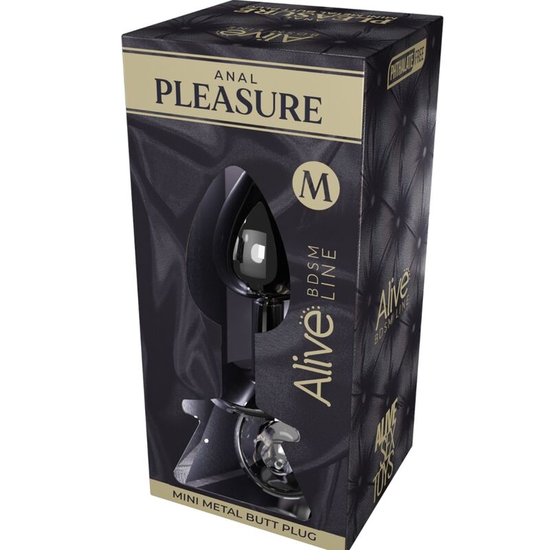 ANAL PLEASURE MINI PLUG METAL BLACK SIZE M - Image 2