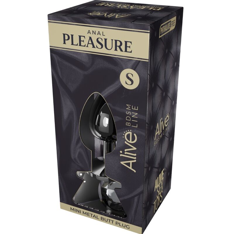 ANAL PLEASURE MINI PLUG METAL BLACK SIZE S - Image 2