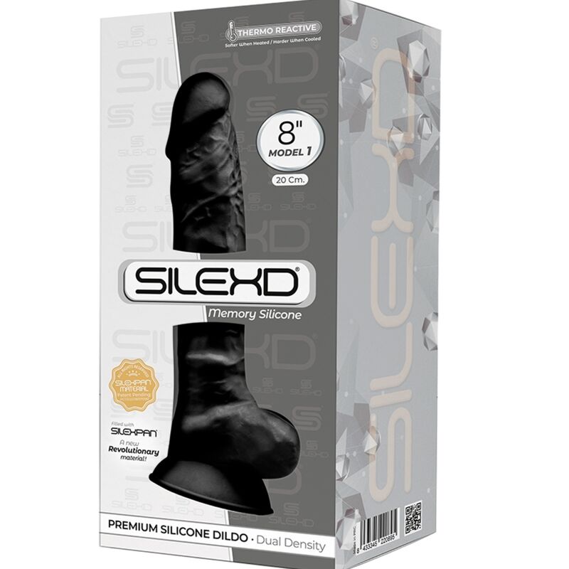 MODEL 1 REALISTIC PENIS PREMIUM SILEXPAN SILICONE BLACK 20 CM - Image 2