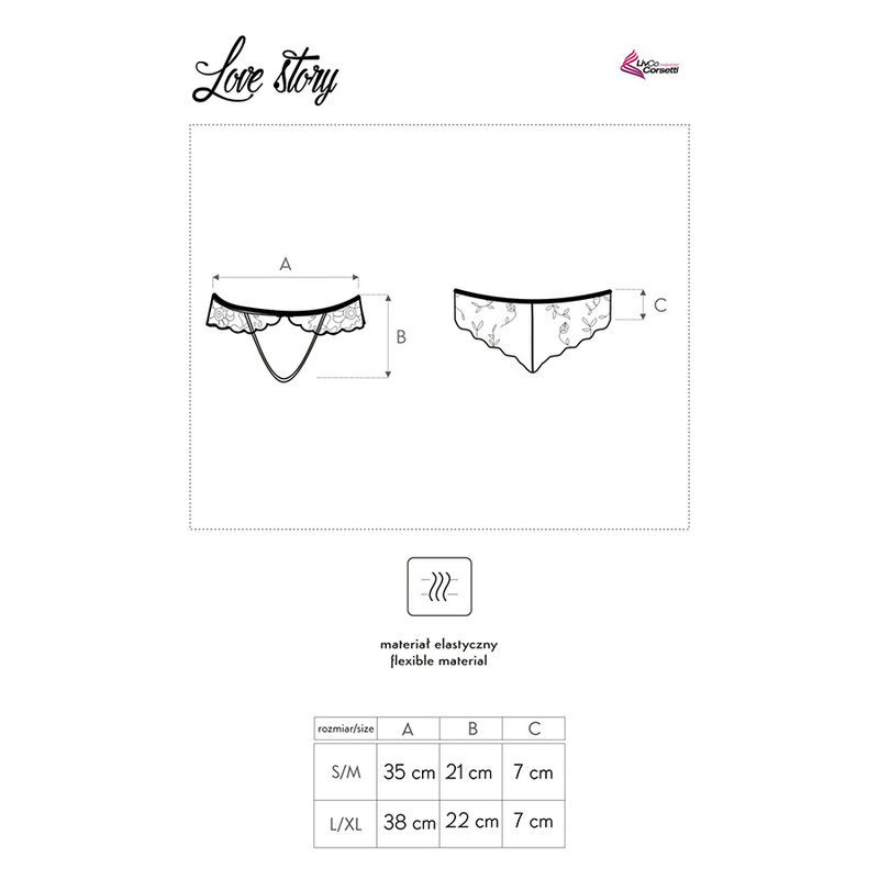 LOVE STORY LC 90679 PANTY CROTCHLESS BLACK L/XL - Image 5