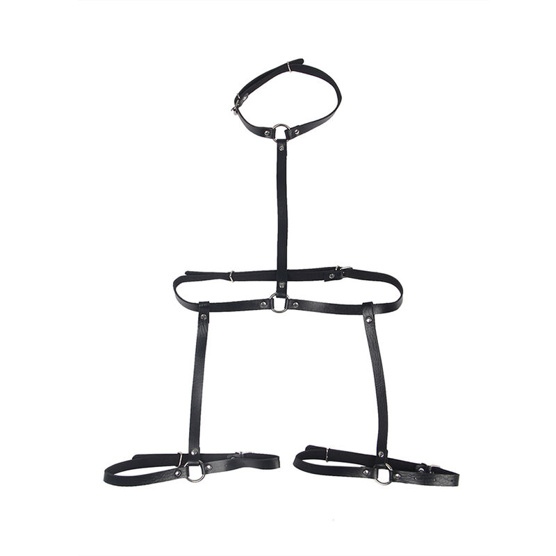 LEATHER BODY HARNESS BLACK ONE SIZE - Image 4