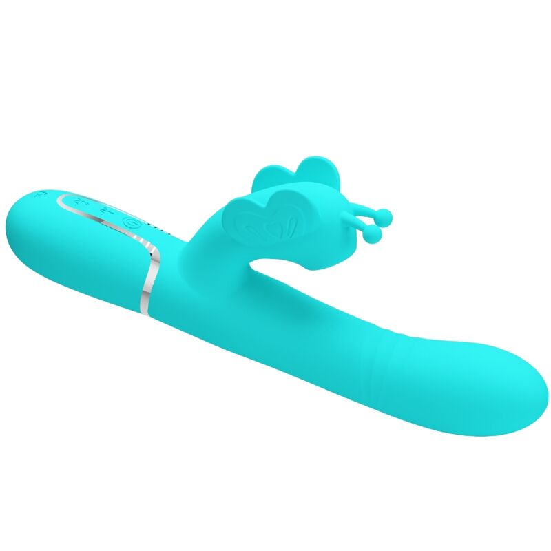 MULTIFUNCTION RABBIT VIBRATOR 4 IN 1 BUTTERFLY AQUA GREEN - Image 5