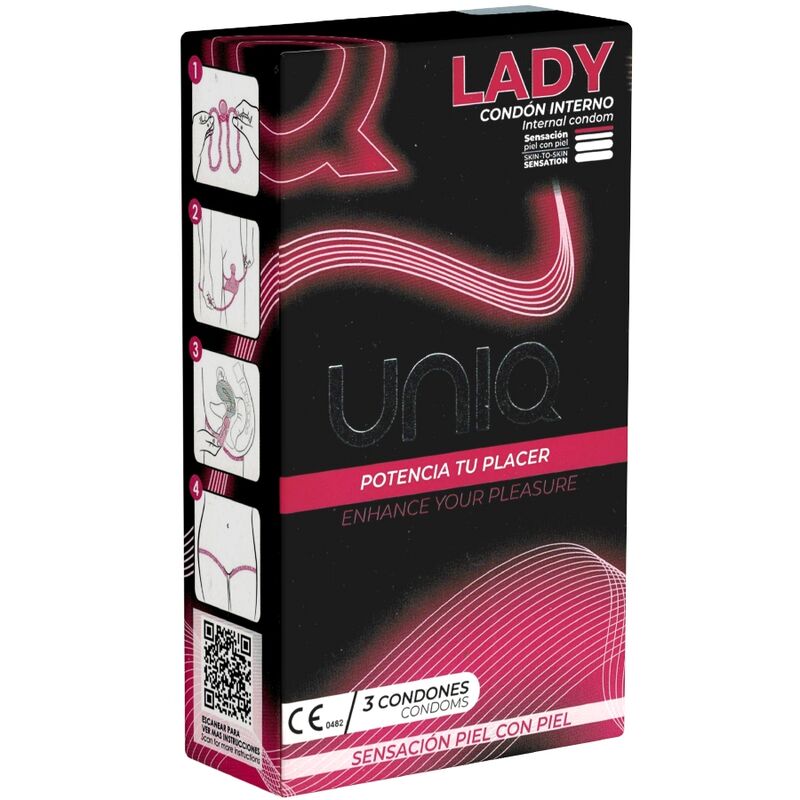 LADY CONDOM LATEX FREE FEMALE CONDOMS WITH GARTER BELT 3 UNITS