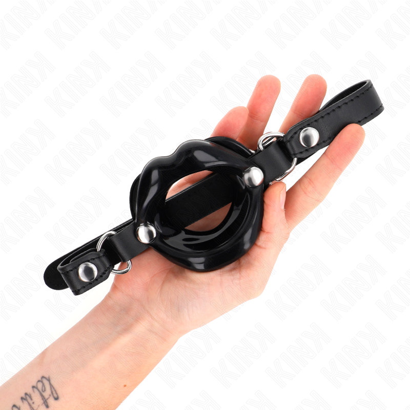 LIP 8 CM GAG WITH BLACK LEATHERETTE STRAP 63 x 2 CM ADJUSTABLE 39-58 CM - Image 2