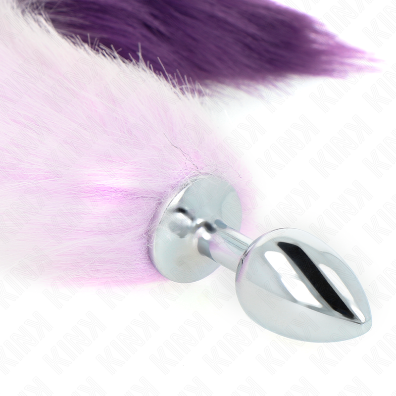 ANAL PLUG SIZE S 7 X 3 CM WITH SYNTHETIC TAIL 40 CM PURPLE - Image 4