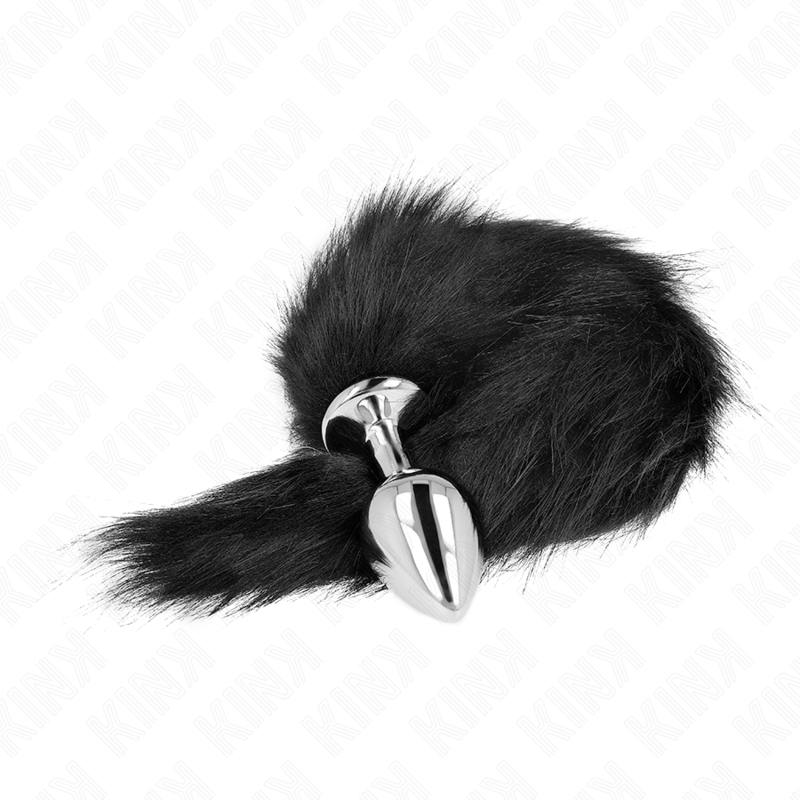 ANAL PLUG SIZE M 8 X 3.5 CM WITH SYNTHETIC TAIL 40 CM BLACK - Image 2