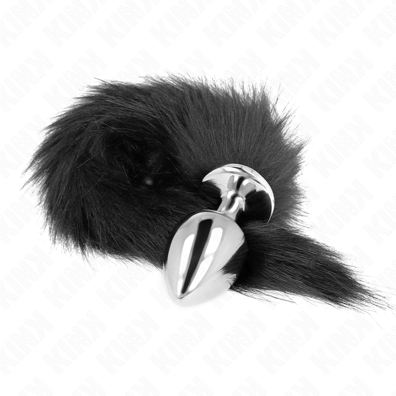 ANAL PLUG SIZE L 10 X 4 CM WITH SYNTHETIC TAIL 40 CM BLACK - Image 3