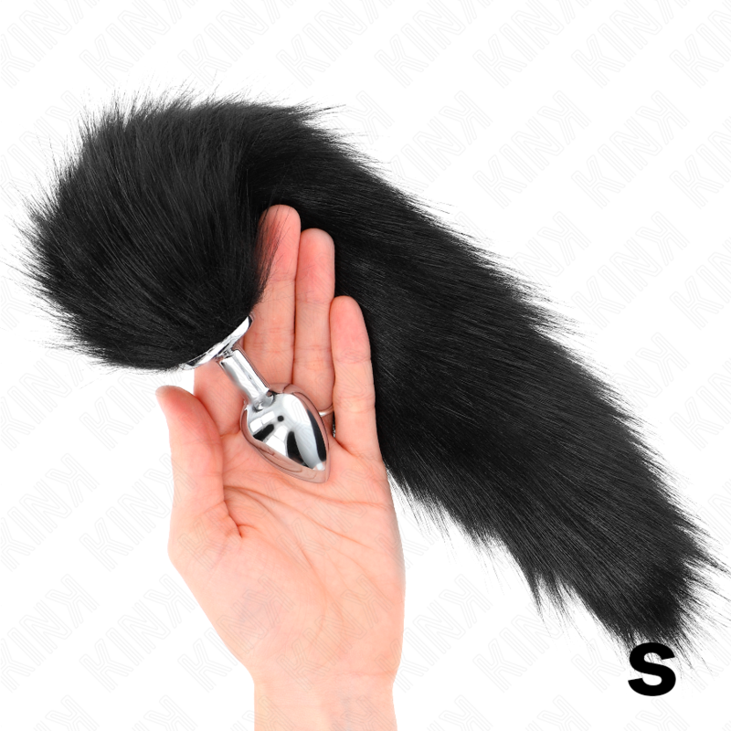 ANAL PLUG SIZE S 7 X 3 CM WITH SYNTHETIC TAIL 40 CM BLACK - Image 4
