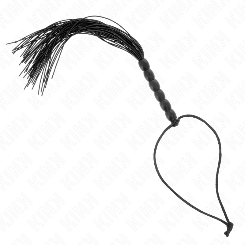 MINI SILICONE WHIP WITH 6 BLACK BEADS 26 CM