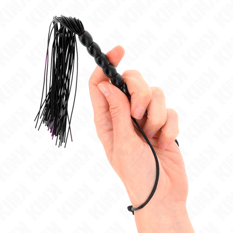 MINI SILICONE WHIP WITH 6 BLACK BEADS 26 CM - Image 4
