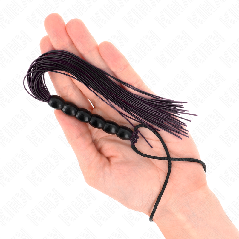 MINI SILICONE WHIP WITH 6 BLACK BEADS 26 CM - Image 3