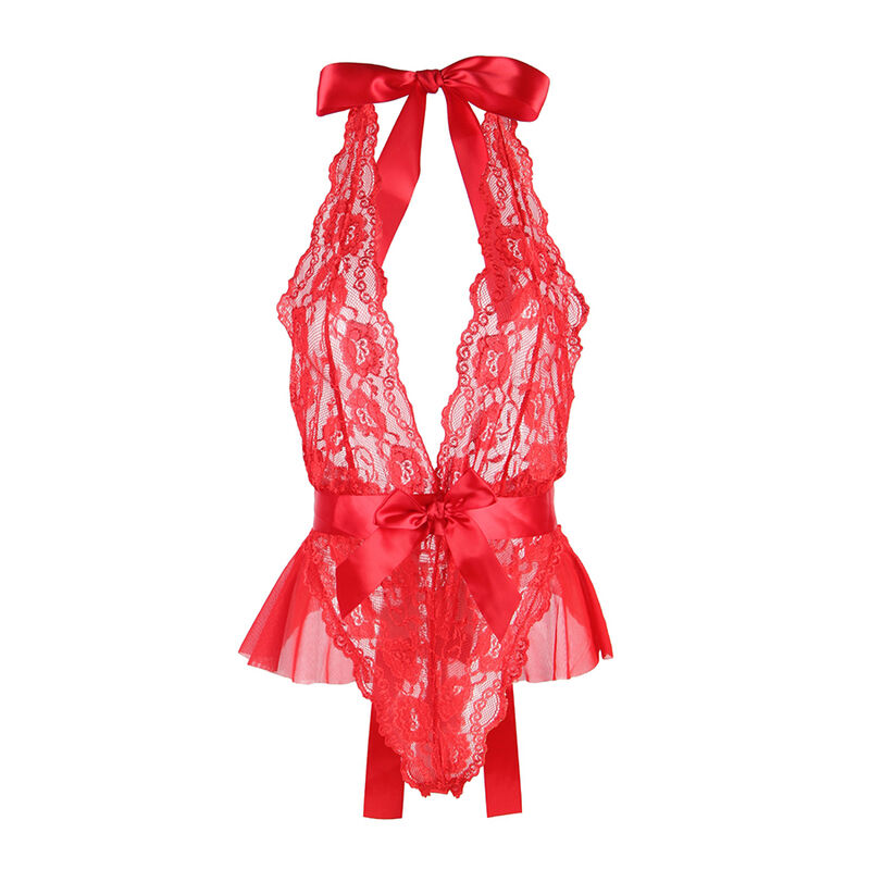 953973 SEXY BODY WITH RUFFLES + BELT RED S/M - Image 5