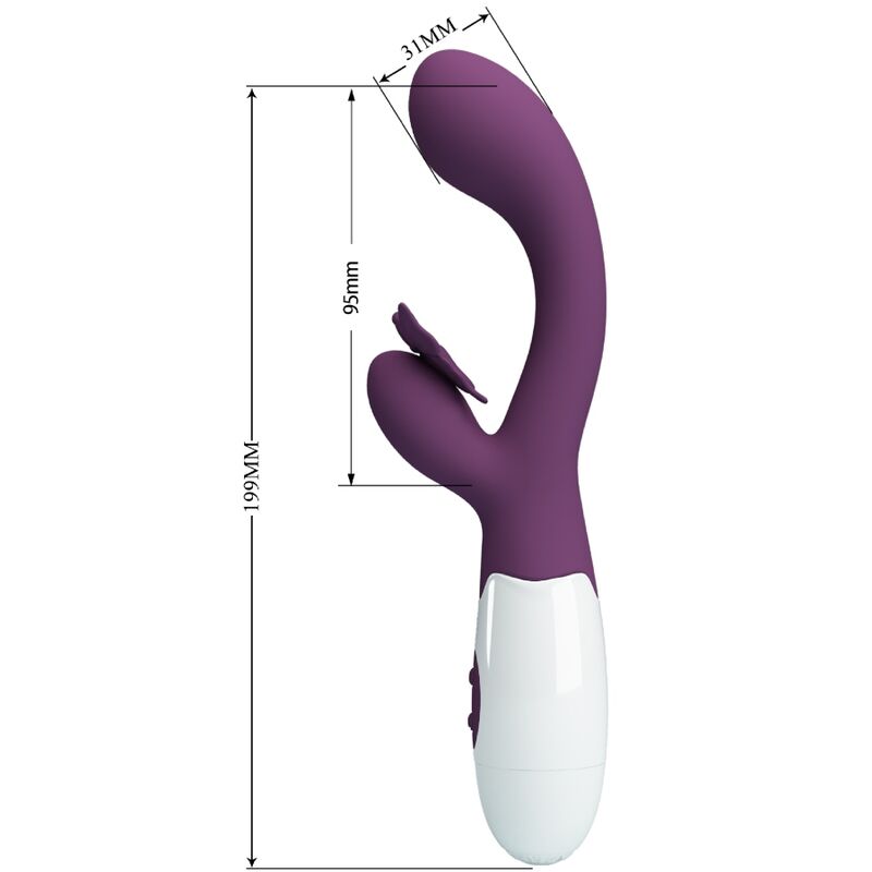 BUTTERFLY KISS RABBIT VIBRATOR & G-SPOT STIMULATOR PURPLE - Image 3