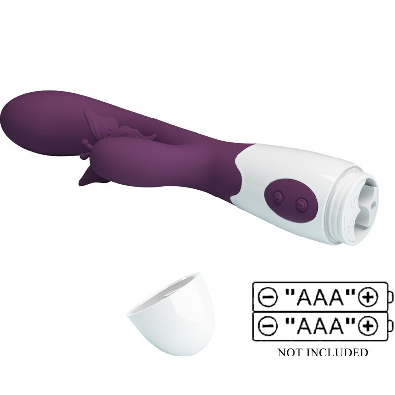 BUTTERFLY KISS RABBIT VIBRATOR & G-SPOT STIMULATOR PURPLE - Image 5