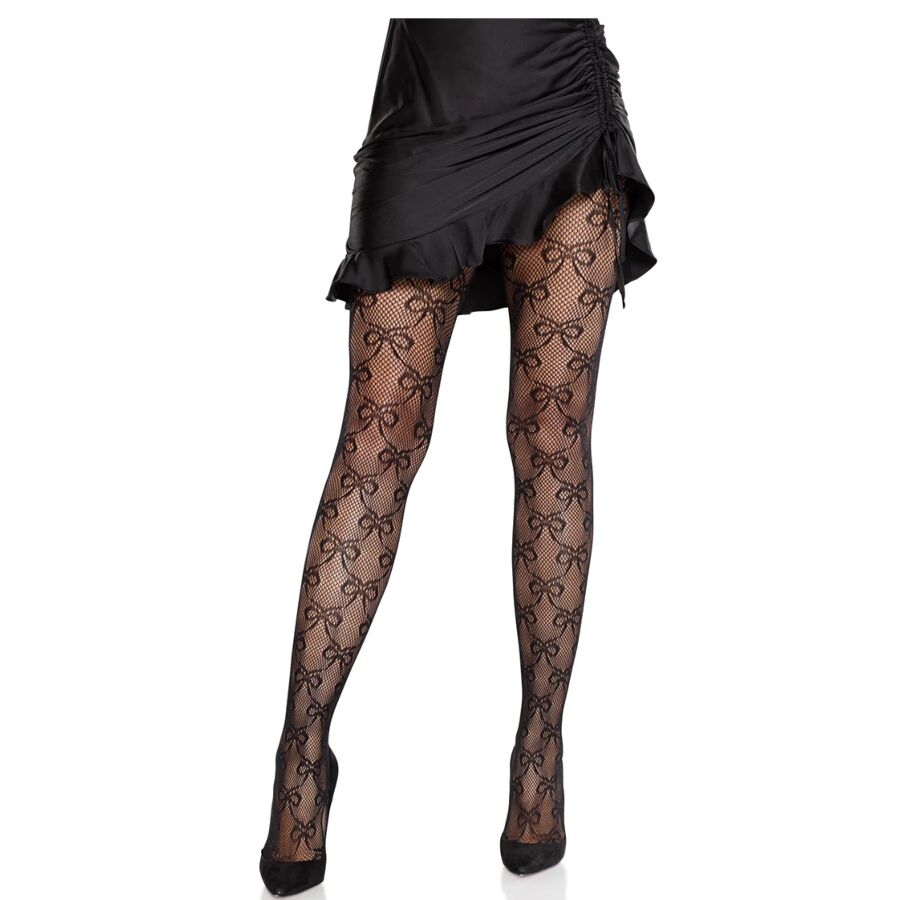FISHNET TIGHTS WITH BOW BLACK