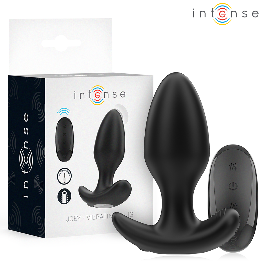 JOEY ANAL PLUG 10 VIBRATIONS BLACK REMOTE CONTROL